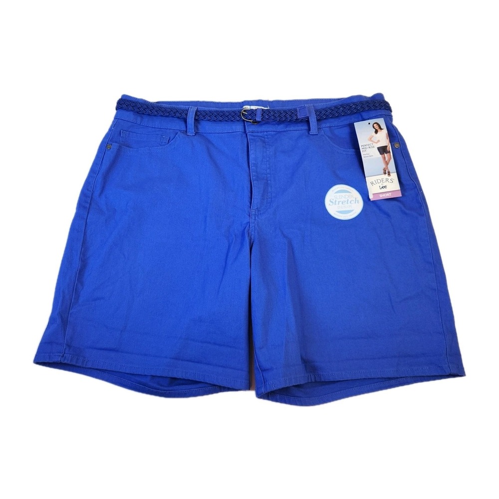 Lee Riders NWT Womens Bermuda Shorts Size 20M Blue Midrise Denim Stretch NEW